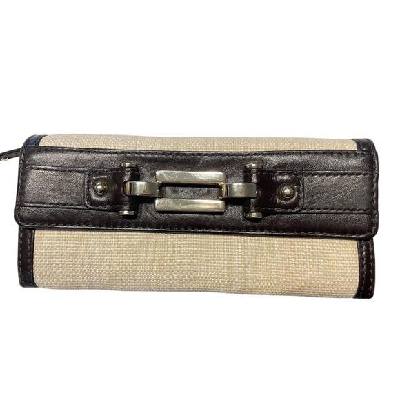 Banana Republic Brown Leather Woven Wallet - Picture 2 of 9